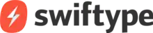 Black text and red icon edition of the full Swiftype logo