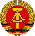 A compass on the former National Emblem of East Germany (former German Democratic Republic).