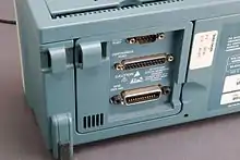 Rear of Tektronix TDS 210 digital oscilloscope with IEEE 488 port