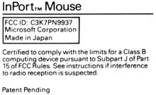 Label from Microsoft InPort mouse