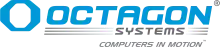 The company name appearing in all capital lettering with Octagon in blue colored text above SYSTEMS in gray colored text.